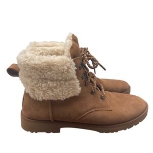 UGG Women's Romely Heritage Lace-Up Boot Chestnut Suede Size 7 Winter‎